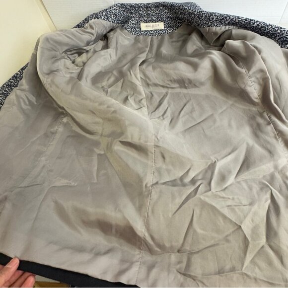 Nicole Bridger Ethically Made Tweed Wool Hemp Blend Color Block Blazer Coat Sz 4 - Picture 5 of 14